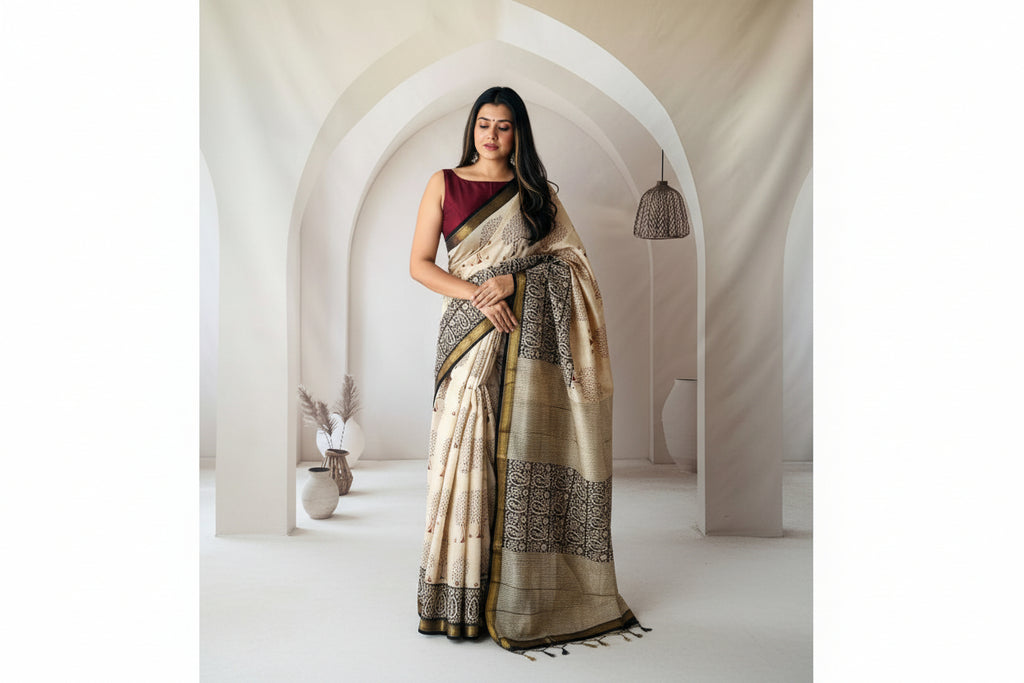 100% Pure Maheshwari Handloom Silk