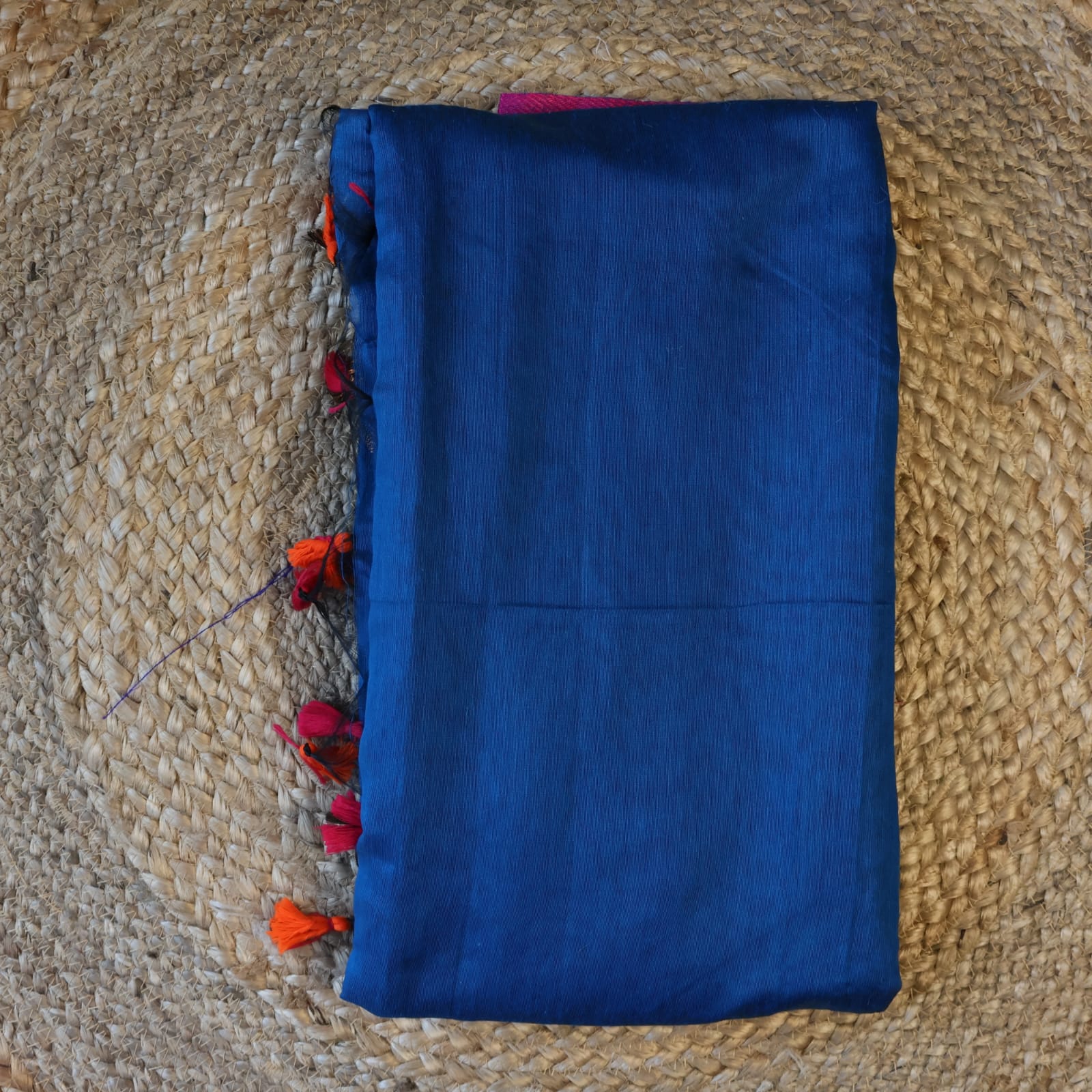 Handwoven Saree with Pure Zari cotton raw silk blend with blouse. Light weight easy to drape. Comfortable all day .