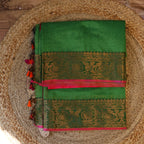 Handwoven Saree with Pure Zari cotton raw silk blend with blouse - Rajasthan. Lightweight, easy to drape . Comfortable all day .