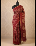 Chanderi Handloom Cotton Silk Saree – with blouse . Lightweight, easy to drape . Comfortable all day .