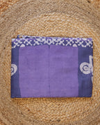 Light Purple Pure Chanderi Silk Saree with Elegant White Prints and Zari Border –  100% Handloom silk| Blouse Piece Included