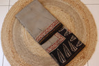 Off White Chanderi Silk Saree with Elegant White Prints and Zari Border – 100% Handloom silk | Blouse Piece Included