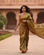 Handloom cotton Tissue Zari with blouse. Lightweight, comfortable all day. Easy to drape.