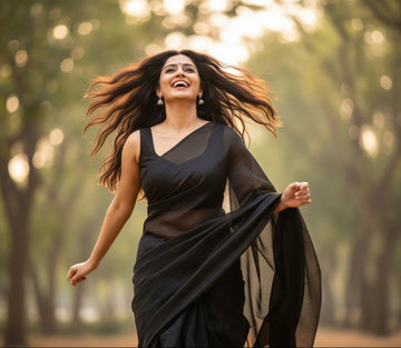 Handloom cotton Tissue Zari with blouse. Lightweight, comfortable all day. Easy to drape.