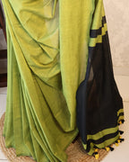 Formal Sarees with blouse & blend of fabric is 70% cotton, 30% acrylic. Lightweight Maheshwari and comfortable, easy to drape .Comfortable all day .