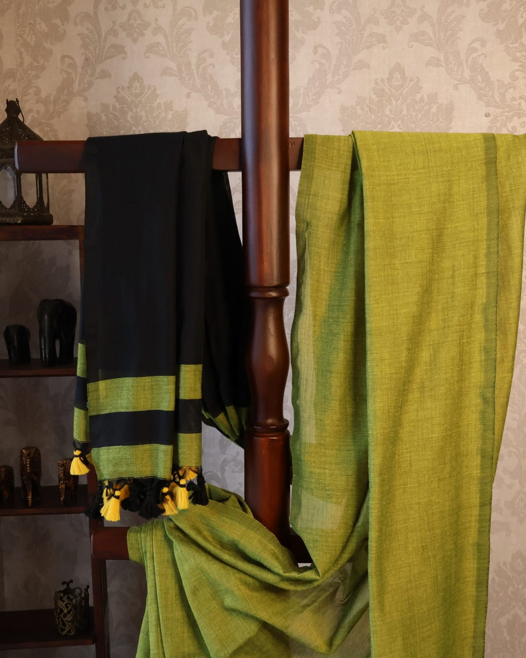 Formal Sarees with blouse & blend of fabric is 70% cotton, 30% acrylic. Lightweight Maheshwari and comfortable, easy to drape .Comfortable all day .