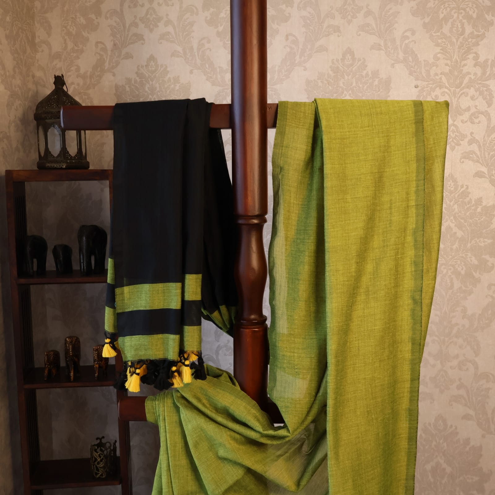 Formal Sarees with blouse & blend of fabric is 70% cotton, 30% acrylic. Lightweight Maheshwari and comfortable, easy to drape .Comfortable all day .