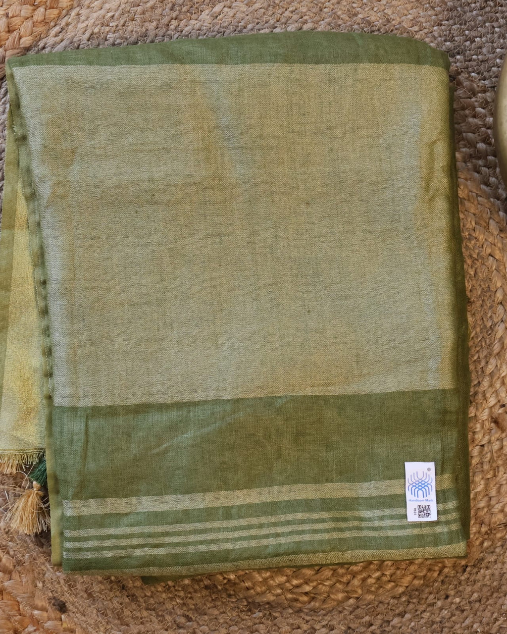 Pure Linen  Saree with blouse – Elegant, Professional & Handwoven. Light weight easy to drape. Comfortable all day .