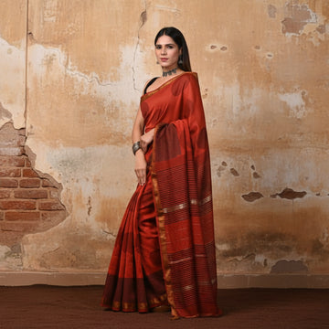 Maheshwari Handloom Silk Saree with blouse – 100% Pure Silk. Light weight easy to drape. Comfortable all day .