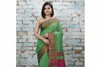 Handwoven Saree with Pure Zari cotton raw silk blend with blouse - Rajasthan. Lightweight, easy to drape . Comfortable all day .