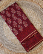 Chanderi Handloom Cotton Silk Saree – with blouse . Lightweight, easy to drape . Comfortable all day .