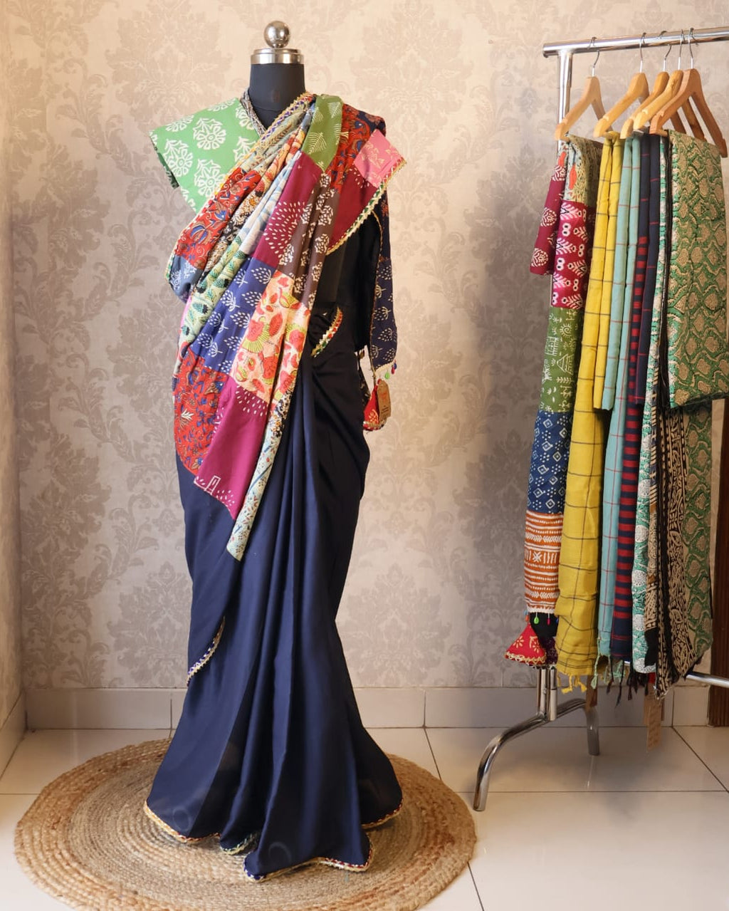 Banjara Saree with blouse-Inspired Elegance from Rajasthan. Lightweight, easy to drape . Comfortable all day .