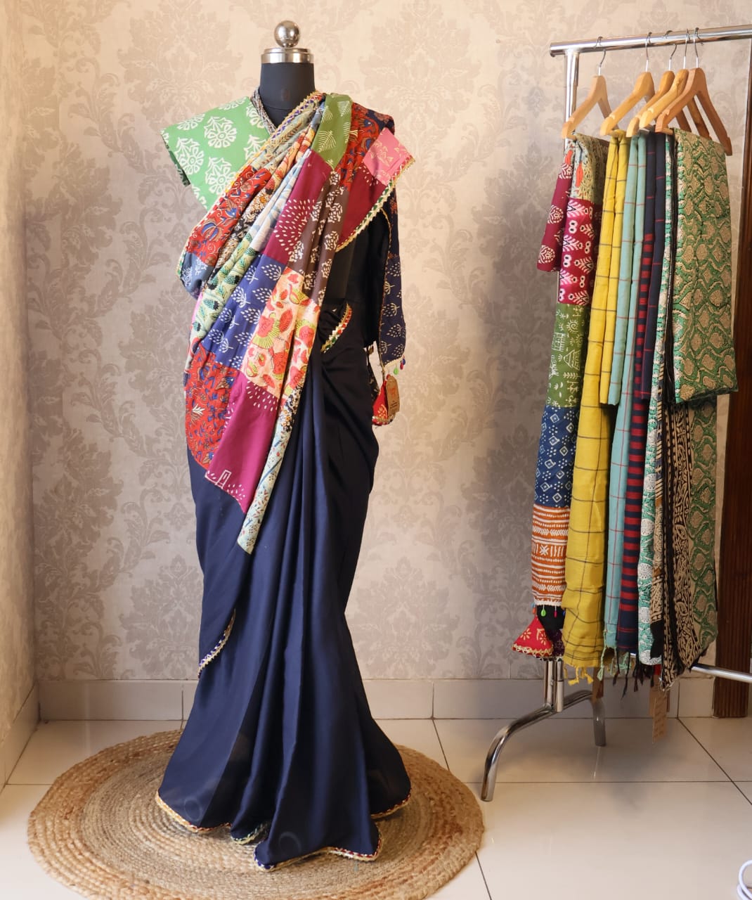 Banjara Saree with blouse-Inspired Elegance from Rajasthan. Lightweight, easy to drape . Comfortable all day .