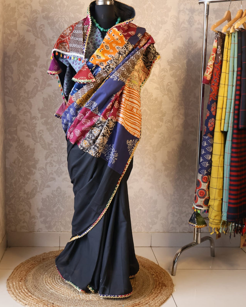 Banjara Saree with blouse-Inspired Elegance from Rajasthan. Lightweight, easy to drape . Comfortable all day .
