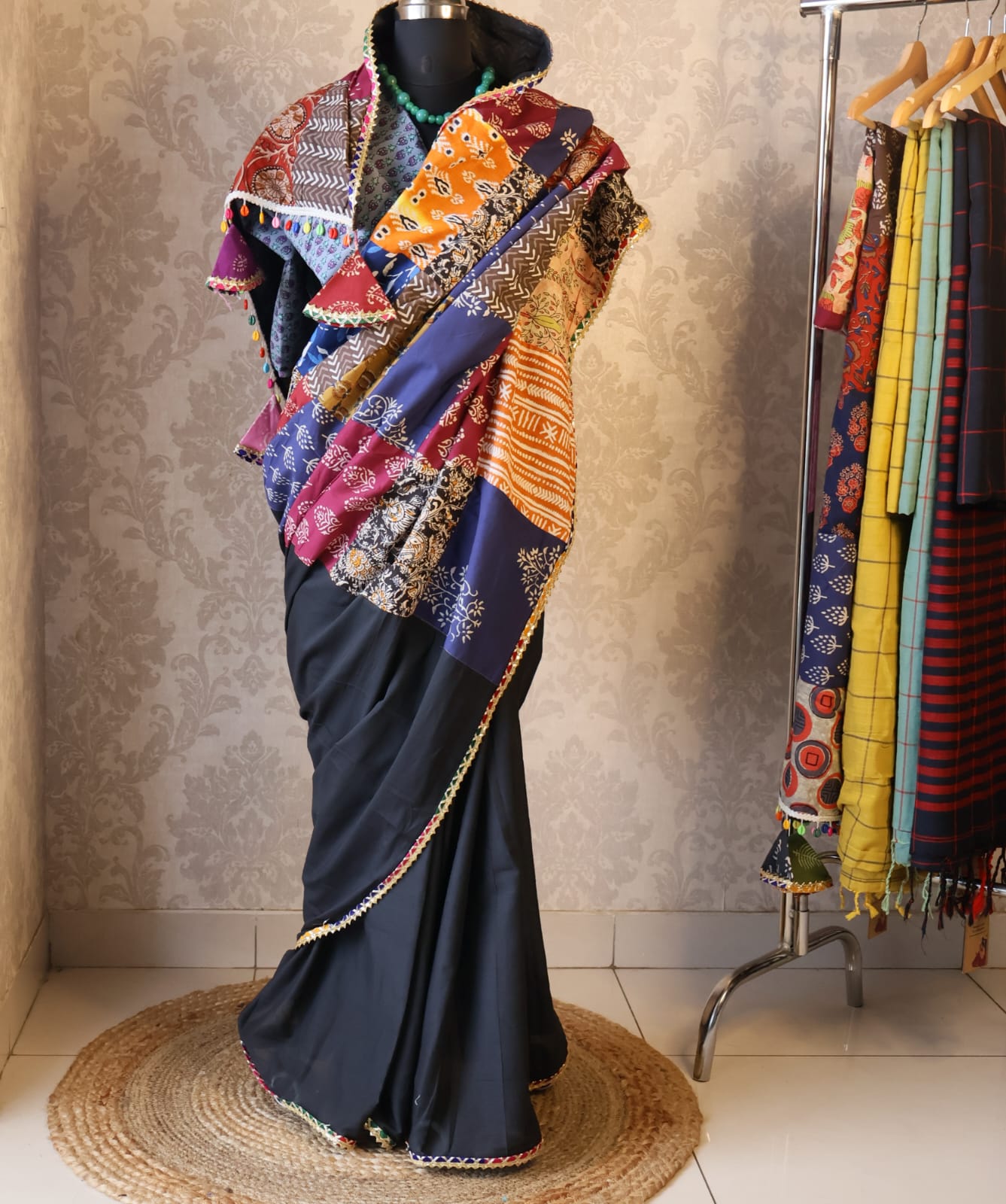 Banjara Saree with blouse-Inspired Elegance from Rajasthan. Lightweight, easy to drape . Comfortable all day .