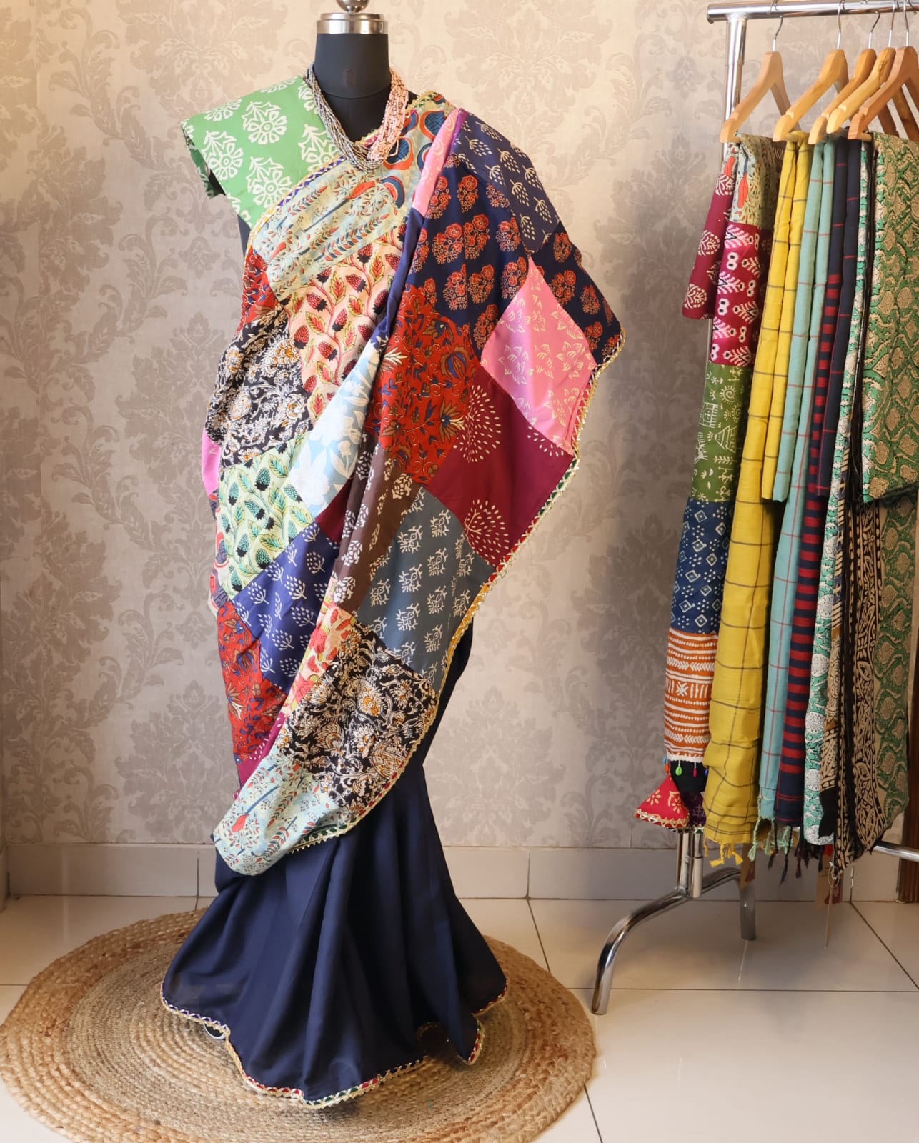 Banjara Saree with blouse-Inspired Elegance from Rajasthan. Lightweight, easy to drape . Comfortable all day .
