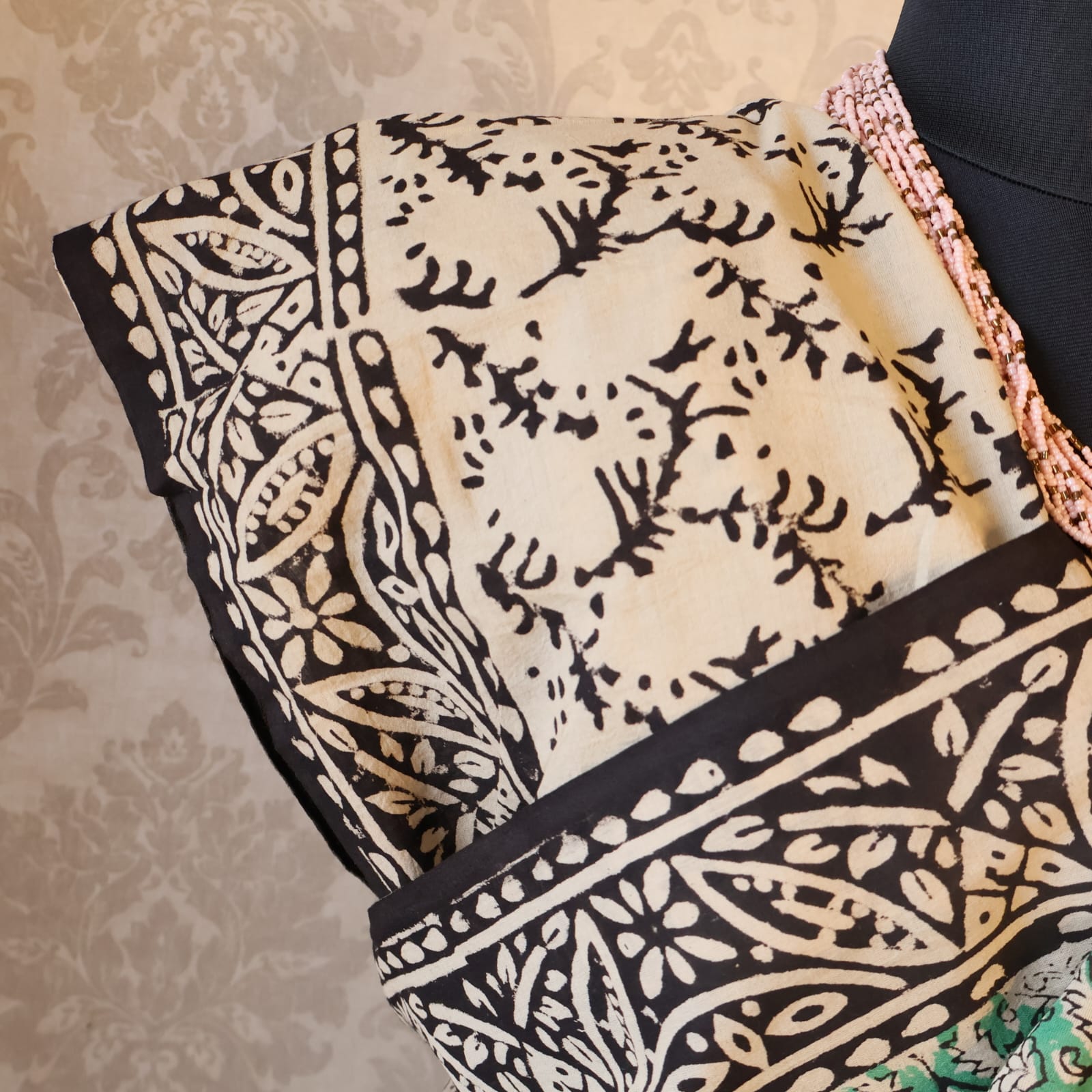 Mulmul cotton Saree with blouse –  This saree is rewashed for softness and organically dyed. Light weight easy to drape. Comfortable all day .