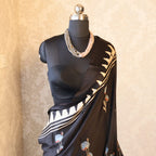 Pure  Modal Silk with blouse. With Ajrak  Print Lightweight, easy to drape . Comfortable all day