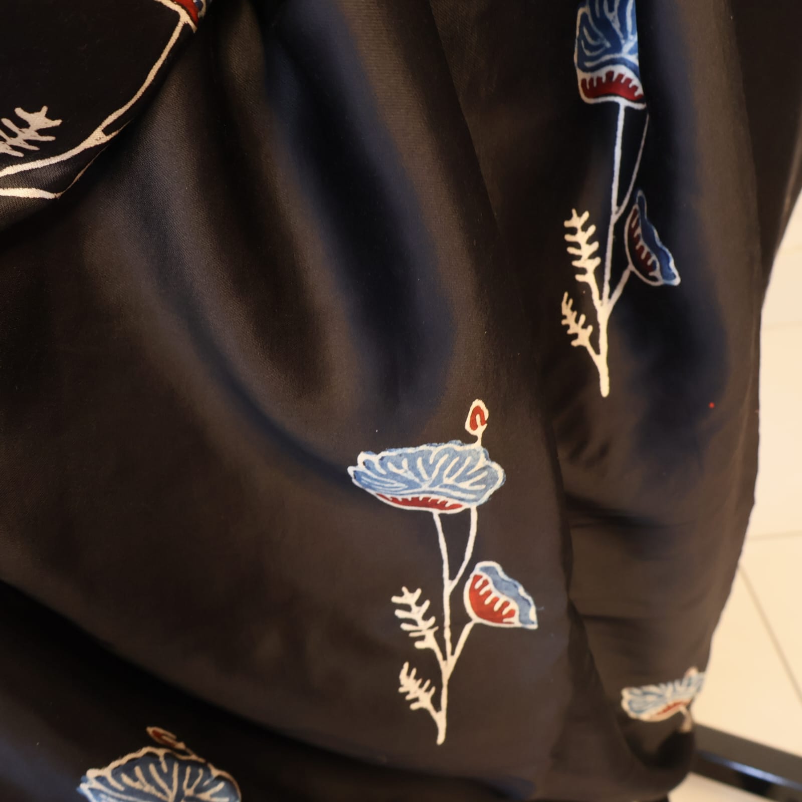 Pure  Modal Silk with blouse. With Ajrak  Print Lightweight, easy to drape . Comfortable all day