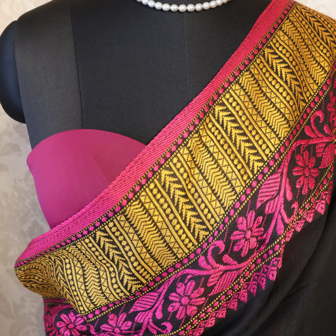 Pure Dhaniakhali Khadi Cotton Saree  with blouse – Elegant, professional & handwoven, light weight easy to drape. Comfortable all day.