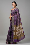 Chanderi Handloom Cotton Silk Saree with blouse – 20% Cotton 80% Silk. Lightweight Chanderi and comfortable, easy to drape . Comfortable all day .