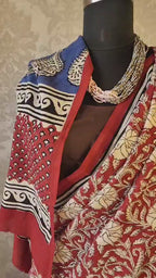 Mulmul pure cotton Sarees block print with blouse. Lightweight, easy to drape . Comfortable all day .
