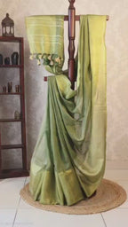 Pure Linen  Saree with blouse – Elegant, Professional & Handwoven. Light weight easy to drape. Comfortable all day .