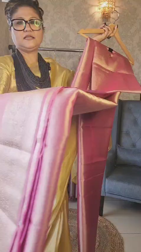 Banarasi Organza Saree with Zari with blouse: Easy to drape and comfortable to wear.