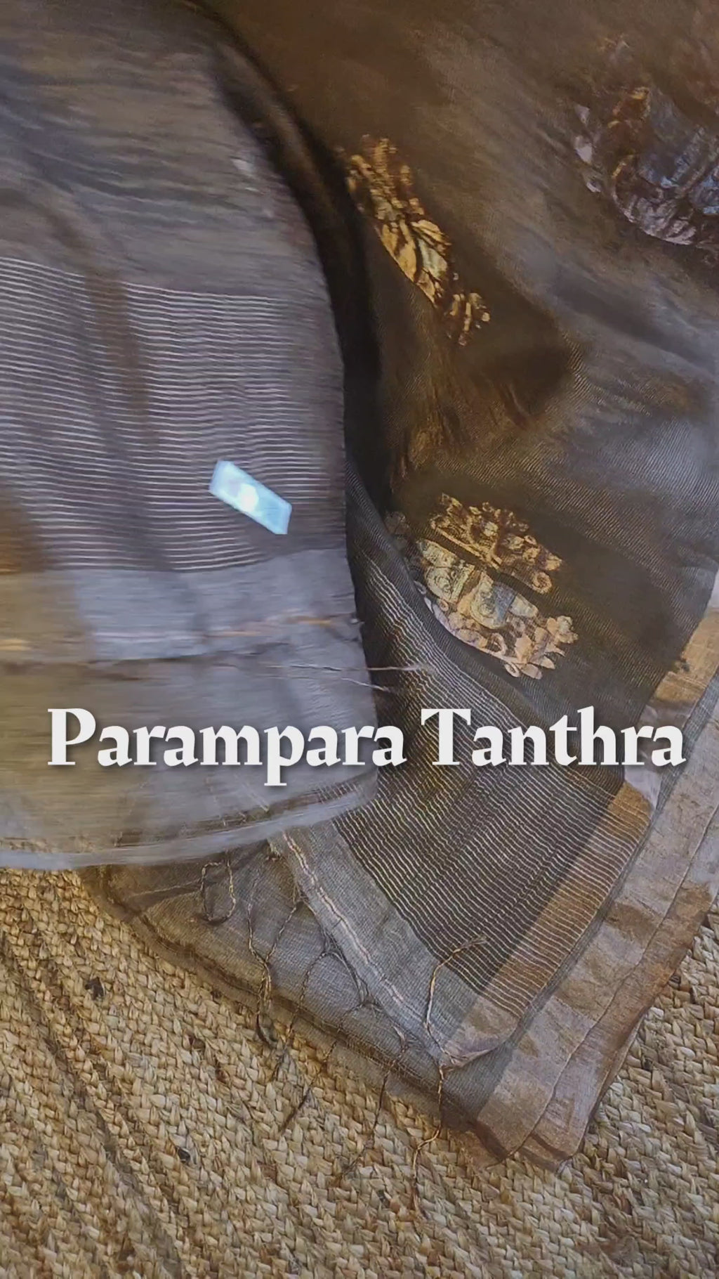 100 % Pure Silk Linen Saree – with silk mark  West Bengal Handloom.