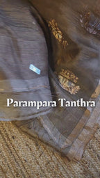 100 % Pure Silk Linen Saree – with silk mark  West Bengal Handloom.