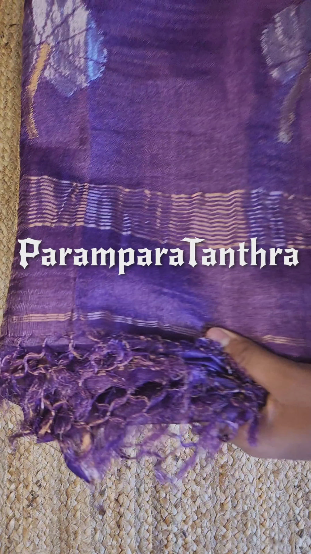 Tussar Jamdani Handwoven Saree with Intricate Motifs