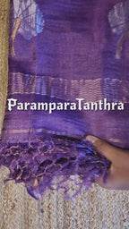 Tussar Jamdani Handwoven Saree with Intricate Motifs